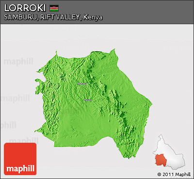 Political 3D Map of LORROKI, cropped outside