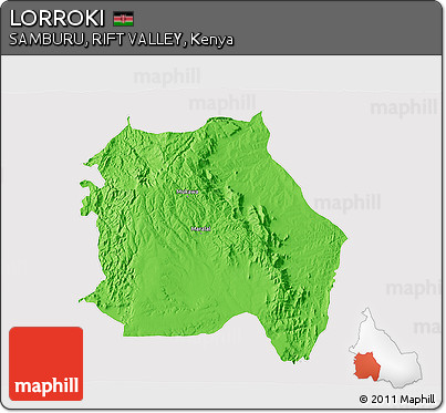 Political 3D Map of LORROKI, cropped outside