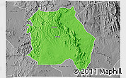 Political 3D Map of LORROKI, desaturated
