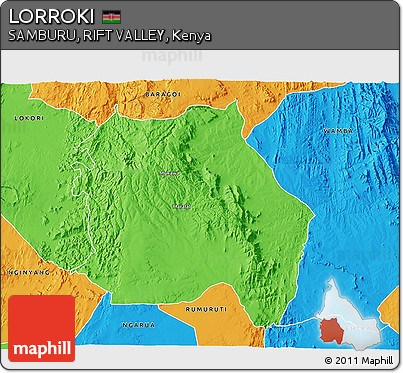 Political 3D Map of LORROKI