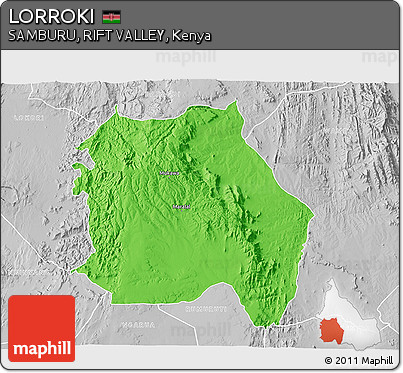 Political 3D Map of LORROKI, lighten, desaturated