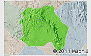Political 3D Map of LORROKI, lighten, semi-desaturated