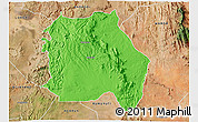 Political 3D Map of LORROKI, satellite outside