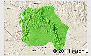 Political 3D Map of LORROKI, shaded relief outside