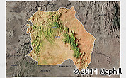 Satellite 3D Map of LORROKI, darken, semi-desaturated