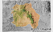 Satellite 3D Map of LORROKI, desaturated