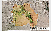 Satellite 3D Map of LORROKI, semi-desaturated