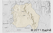 Shaded Relief 3D Map of LORROKI, desaturated