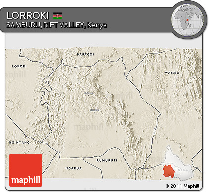 Shaded Relief 3D Map of LORROKI