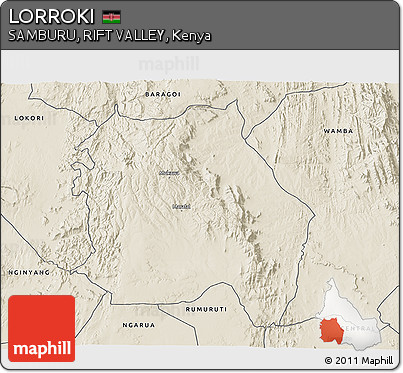 Shaded Relief 3D Map of LORROKI
