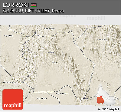 Shaded Relief 3D Map of LORROKI