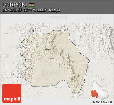 Shaded Relief 3D Map of LORROKI, lighten