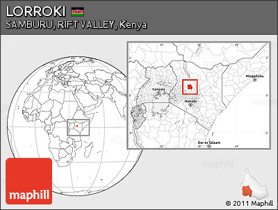 Blank Location Map of LORROKI, within the entire country