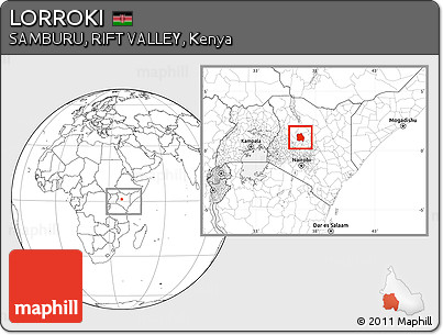 Blank Location Map of LORROKI, within the entire country