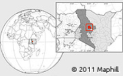 Blank Location Map of LORROKI, highlighted country, highlighted grandparent region