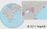 Gray Location Map of LORROKI, within the entire country