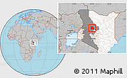 Gray Location Map of LORROKI, highlighted country, highlighted grandparent region