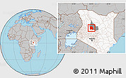 Gray Location Map of LORROKI, highlighted country, highlighted parent region