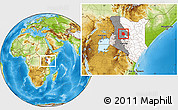 Physical Location Map of LORROKI, highlighted country, highlighted grandparent region, within the entire country