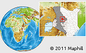 Physical Location Map of LORROKI, highlighted country, highlighted grandparent region