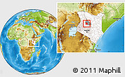 Physical Location Map of LORROKI, highlighted country, highlighted parent region, within the entire country