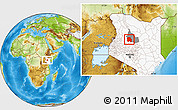Physical Location Map of LORROKI, highlighted country, highlighted parent region