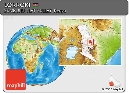 Physical Location Map of LORROKI, highlighted grandparent region