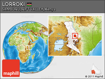 Physical Location Map of LORROKI, highlighted grandparent region
