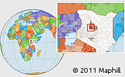 Political Location Map of LORROKI, highlighted country, highlighted parent region