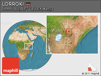 Satellite Location Map of LORROKI, within the entire country