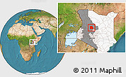 Satellite Location Map of LORROKI, highlighted country, highlighted grandparent region
