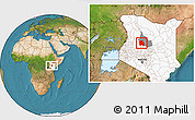 Satellite Location Map of LORROKI, highlighted country, highlighted parent region