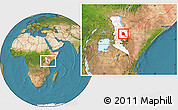 Satellite Location Map of LORROKI, highlighted grandparent region, within the entire country