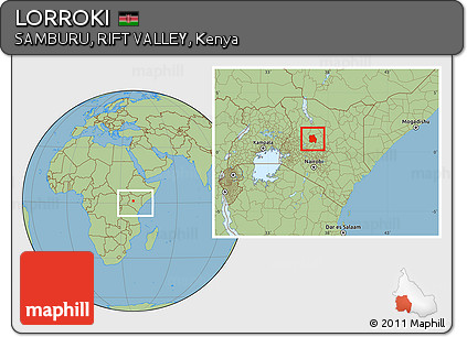Savanna Style Location Map of LORROKI, within the entire country