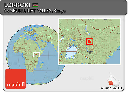 Savanna Style Location Map of LORROKI