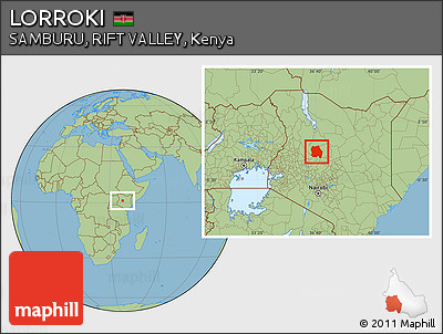 Savanna Style Location Map of LORROKI