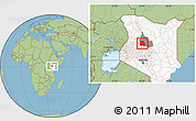 Savanna Style Location Map of LORROKI, highlighted country, highlighted parent region