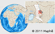 Shaded Relief Location Map of LORROKI, highlighted parent region, highlighted grandparent region