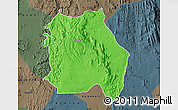 Political Map of LORROKI, darken, semi-desaturated
