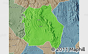 Political Map of LORROKI, semi-desaturated