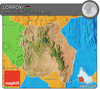 Satellite Map of LORROKI, political outside
