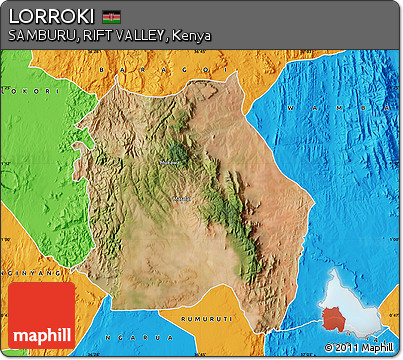 Satellite Map of LORROKI, political outside