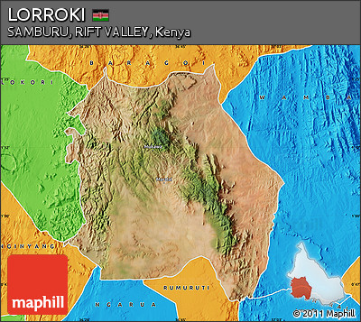 Satellite Map of LORROKI, political outside