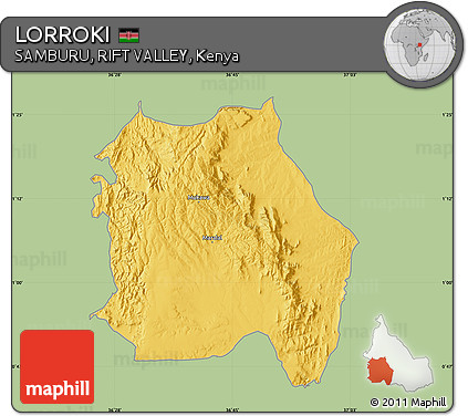 Savanna Style Map of LORROKI, single color outside