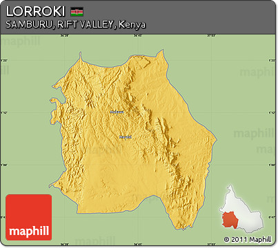 Savanna Style Map of LORROKI, single color outside