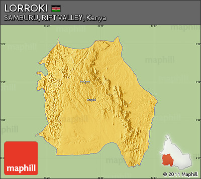 Savanna Style Map of LORROKI, single color outside