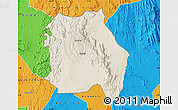 Shaded Relief Map of LORROKI, political outside