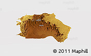 Physical Panoramic Map of LORROKI, cropped outside