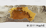 Physical Panoramic Map of LORROKI, semi-desaturated