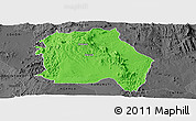 Political Panoramic Map of LORROKI, darken, desaturated